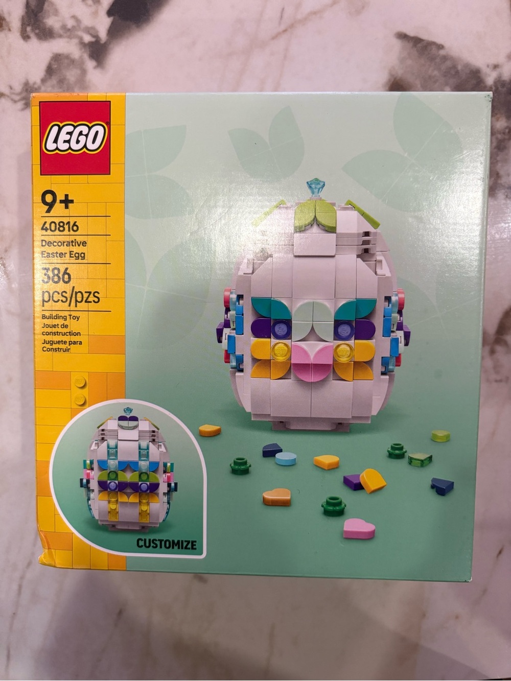 LEGO Decorative Easter Egg - White with Pastel Accents